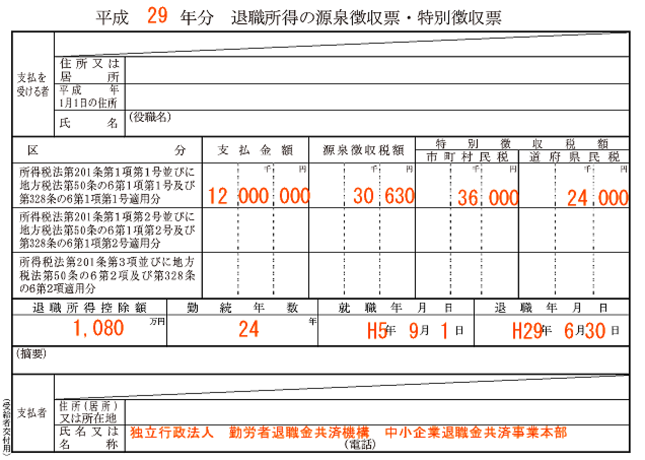 申告 金 確定 退職